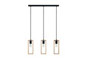 Lampen - EGLO LITTLETON LANGER TISCH L710 3XE27 SCHWARZ/HOLZ FSC - 44052
