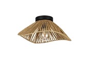 Lampen - EGLO LAVIST DECKE Ø390 E27 SCHWARZ/NATUR FSC - 44071