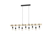 Lampen - EGLO TOWNSHEND LANGER TISCH 9L SCHWARZ/HOLZ FSC - 44099