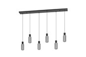 Lampen - EGLO MAIONE LANGER TISCH 6XE27 SCHWARZ/HOLZ/GRAU - 901006