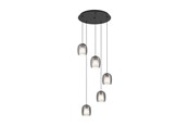 Lampen - EGLO CIAMPINO CLUSTER 5XE27 SCHWARZ/SCHWARZ TRANSP. - 901194