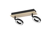 Lampen - EGLO RIELVES TRACK L280 2X4.2W HOLZ/SCHWARZ/WEISS FSC - 901203