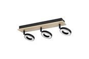 Lampen - EGLO RIELVES SPOT RAIL L400 3X4.2W HOLZ/SCHWARZ/WEISS FSC - 901204
