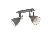 Lampen - EGLO COSWARTH SPOT 2XE27 ANTHRAZIT/HOLZ - 99075