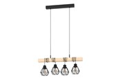 Lampen - EGLO TOWNSHEND 5 LANGER TISCH 4XE27 L700 SCHWARZ/HOLZ - 34041