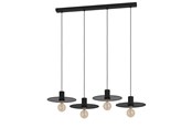 Lampen - EGLO IKESTON LANGER TISCH 4L E27 SCHWARZ/GITTER - 43732