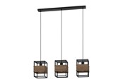 Lampen - EGLO DEVESHAM LANGER TISCH 3XE27 SCHWARZES HOLZ - 43805