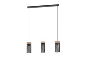 Lampen - EGLO KILNSDALE LANGER TISCH 3XE27 SCHWARZ/HOLZ - 43834