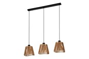 Lampen - EGLO LAVISTER LONG TABLE L910 3XE27 SCHWARZ/NATUR FSC - 44073