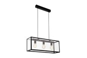 Lampen - EGLO CHARTERHOUSE LONG TABLE 3L SCHWARZ/KLAR - 49393