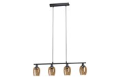 Lampen - EGLO ZABALEA LANGER TISCH 4XE14 L785 SCHWARZ/AMBER - 98765