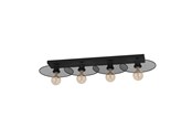 Lampen - EGLO IKESTON DECKENLEUCHTE 4L E27 SCHWARZ/GITTER - 43729