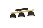 Lampen - EGLO SHERBURN DECKENLEUCHTE 3L E27 SCHWARZ/HOLZ FSC - 43738