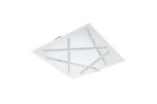 Lampen - EGLO SORRENTA PLAFOND 365X365 WEISS/KLAR/KRISTALL - 93765
