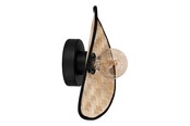 Lampen - EGLO MARYWELL WALL 200X300 E27 SCHWARZ/BAMBUS - 44045