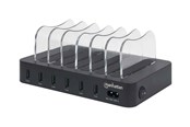 Batterien und Batteriegriffe - IC INTRACOM Manhattan Charging Station 6x USB-A Ports Outputs: 6x 2.4A Smart IC LED Indicator Lights Black Three Year Warranty Box - M102254