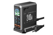 Handys - Adapter und Ladegeräte - BlitzWolf BW‑S31 240W 6‑Port USB‑C + USB‑A PD Desktop Charger - BW-S31