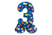 Spielzeug - Folat BV - Standing Foil Balloon Colorful Dots Number 3 - 72cm - 63973