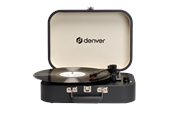 Plattenspieler - DENVER VPL-130DGR Retro designed suitcase turntable with PC recording via USB - Plattenspieler Schwarz - VPL-130DGR