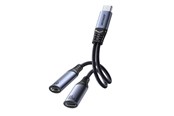 USB Kabel - Joyroom  SY-C03 USB-C to 2x USB-C 2in1 DAC adapter - black - SY-C03