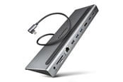 USB-Hubs - AXAGON Triple 4K Display SuperSpeed USB-C Hub USB-Hubs - USB 3.2 - 11 - Grau - HMC-4KX3