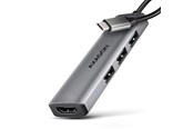 USB-Hubs - AXAGON Starter 4-in-1 USB-C 5 Gbps Hub with HDMI and 3 USB-A USB-Hubs - USB 3.2 - 4 - silber - HMC-H3A