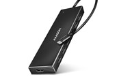 USB-Hubs - AXAGON SuperSpeed USB-C Flat Hub with 30 cm Cable USB-Hubs - USB 3.2 - 7 - Schwarz - HUE-F7C