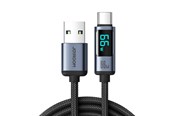 USB Kabel - Joyroom Prism Series A16 USB-C / USB-A Cable 66W 1.2m with LED Display - Black - S-AC066A16