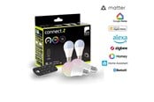 Smart-Home - EGLO E27 LED-Z MATTER A60 RGB/CCT 11W 1300lm opal 2-pack w/remote control - 110399