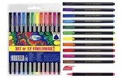 Utensilien zum Schreiben und Zeichnen - CENTRUM Fiber pen 12 pcs. ass. Triangular. - 80255