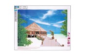 Hobby-Zubehör - CENTRUM Diamond Painting 40*50cm. BEACH WITH HOUSE - 89760