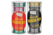 Hobby-Zubehör - Creative Craft Group Gift ribbon 6 wide rolls in round box. Ace - CR0998K/GE