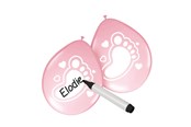 Spielzeug - Folat BV - Writable Balloons Birth Girl 6 pcs. - 08591