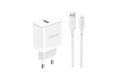 Handys - Adapter und Ladegeräte - Dudao A20EU USB-A 18W network charger - white + USB-A - Lightning cable - 6976625331994