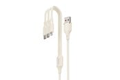 USB Kabel - Dudao L7SE 3in1 USB-A - 2x USB-C / Lightning 66W Cable 1.2m - beige - 6976625331055