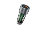 Handys - Adapter und Ladegeräte - Dudao R4T 25W USB-A / USB-C Car Charger - Gray - 6976625332687
