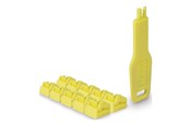 Systemzubehör - Lindy RJ45 Port Locks Yellow 10x + 1 Key - 47900