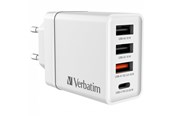 Handys - Adapter und Ladegeräte - Verbatim 30W 4-Port USB Wall Charger - White - 49701