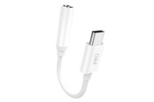 USB Kabel - Dudao audio adapter headphone adapter from USB Type C to mini jack 3.5 mm white (L16CPro white) - 6970379617335
