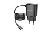 Handys - Adapter und Ladegeräte - Dudao charger 2x USB with built-in 12W Lightning cable black (A2ProL black) - 6970379610633