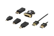Display Kabel - Deltaco HDMI-251 - HDMI cable with Ethernet kit - DisplayPort / HDMI / DVI - 2 m - HDMI-251