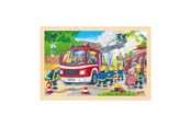 Puzzle - Goki Wooden Jigsaw Puzzle Fire Brigade 24 pcs. Boden - 4013594573184