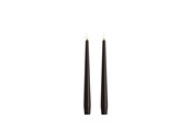 Einrichtung - Moods & More LED taper candle - Slim - Charcoal - 23x250 mm - 2 pcs - M50-CC023250