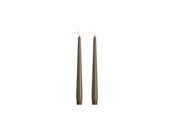 Einrichtung - Moods & More LED taper candle - Slim - Dark sand - 23x250 mm - 2 pcs - M50-DS023250