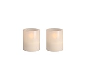 Einrichtung - Moods & More LED glass candle - Hurricane - Vanilla - 47x57 mm - 2 pcs - M70-VA047057