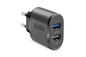 Handys - Adapter und Ladegeräte - SBS 2100 mAh Charger - 2.1A + 1A - Black - TETR2USB21AFAST