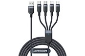 USB Kabel - Joyroom Multi-Use Series S-A18 4in1 USB-A - USB-C / USB-C / Lightning / micro USB cable 1.2m - black - S-1T4018A18c