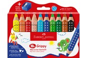 Utensilien zum Schreiben und Zeichnen - Faber-Castell Buntstift Grippy 10er Set mit Spitzer - 110636