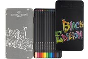 Utensilien zum Schreiben und Zeichnen - Faber-Castell Buntstifte Black Edition 12er Metalletui - 116413