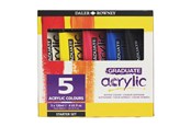 Kunst & Handwerk Ausstattung - Daler-Rowney Graduate Acrylic Starter Set 5x120 ml - 16-123900100
